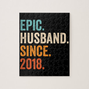 Mens Epic Husband Seit 2018 Hochzeitstag Puzzle