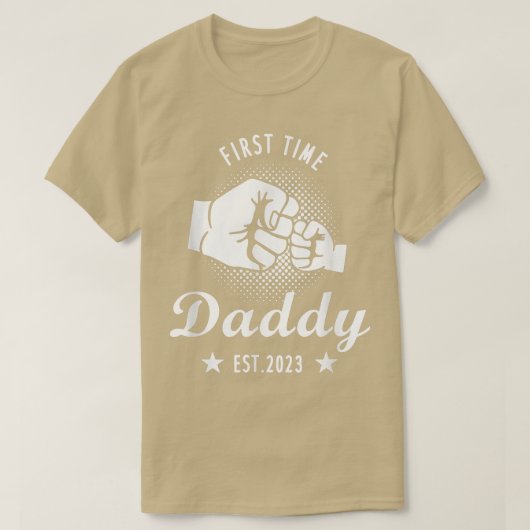 Mens Erste Mal Daddy Est 2023 Vater Schwangerschaf T-Shirt (Design vorne)