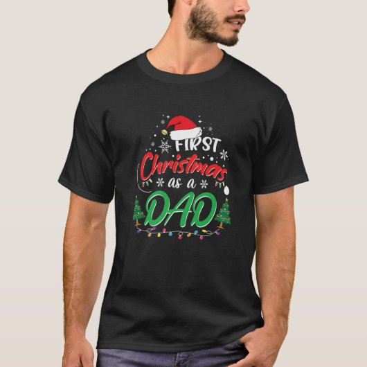 Mens erste Weihnachten als Vater New Daddy 1st Chr T-Shirt (Vorderseite)
