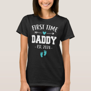 Mens Erstmals Daddy Est 2024 Neuer Vater Vater's T-Shirt