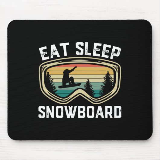 Mens essen Sleep Snowboard Funny Retarden Snowboar Mousepad (Vorne)
