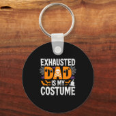 Mens Exhausted Dad Is My Costume Shirt Men Hallowe Schlüsselanhänger (Vorderseite)