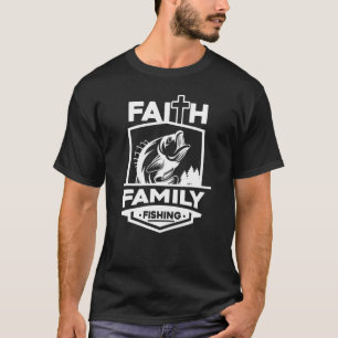 Mens Faith Family Angeln Religiöse Christliche Fis T-Shirt