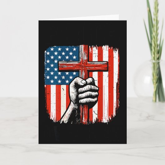 Mens Faith Over Fear Christian Patriotic American Karte (Vorderseite)
