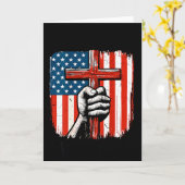Mens Faith Over Fear Christian Patriotic American Karte (Gelbe Blume)