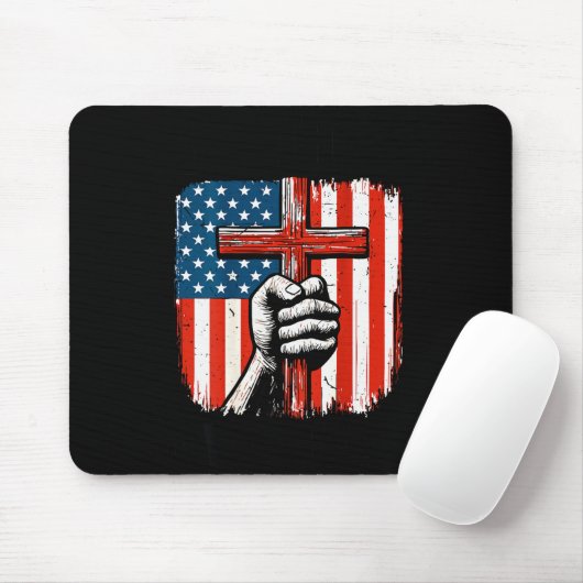 Mens Faith Over Fear Christian Patriotic American Mousepad (Mit Mouse)