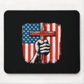 Mens Faith Over Fear Christian Patriotic American Mousepad (Vorne)