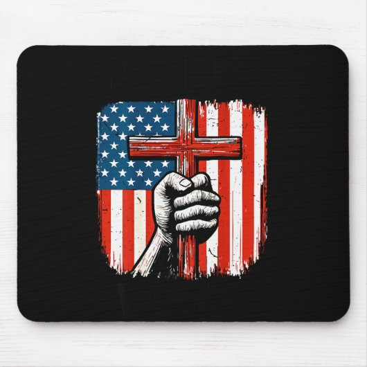 Mens Faith Over Fear Christian Patriotic American Mousepad (Vorne)