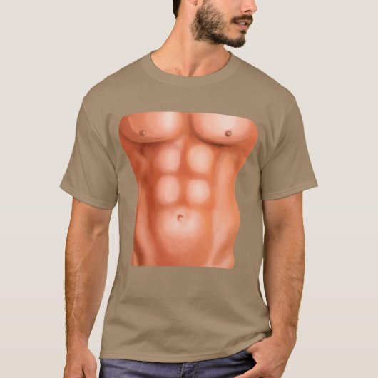 Mens Fake Abs T-Shirt (Vorderseite)