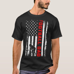 Mens Family Football Vater American Flag Patriotic T-Shirt