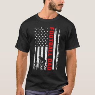 Mens Family Football Vater American Flag Patriotic T-Shirt