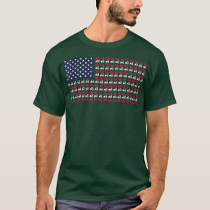 Mens Farm Bauer Traktor 4. Juli Amerikanische Flag T-Shirt