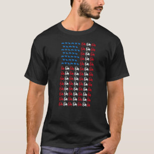 Mens Farm Bauer Traktor 4. Juli Amerikanische Flag T-Shirt