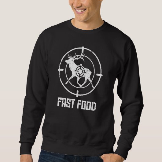 Mens Fast Food Hirsch Jäger Ziel-Liebe Bow Rifle H Sweatshirt (Vorderseite)