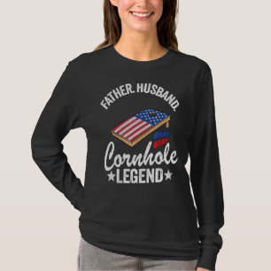 Mens Father Husband Cornhole Legend Mais Hole US F T-Shirt