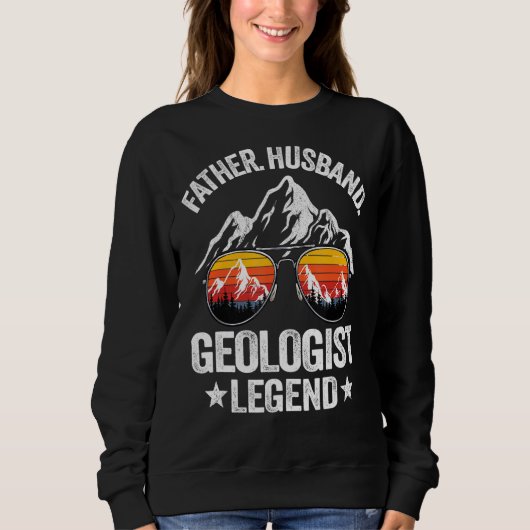 Mens Father Husband Geologin Legend Geology Retro Sweatshirt (Vorderseite)