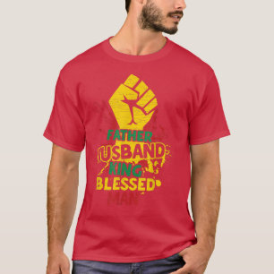 Mens Father Husband King Blessed Man Black Vater T-Shirt