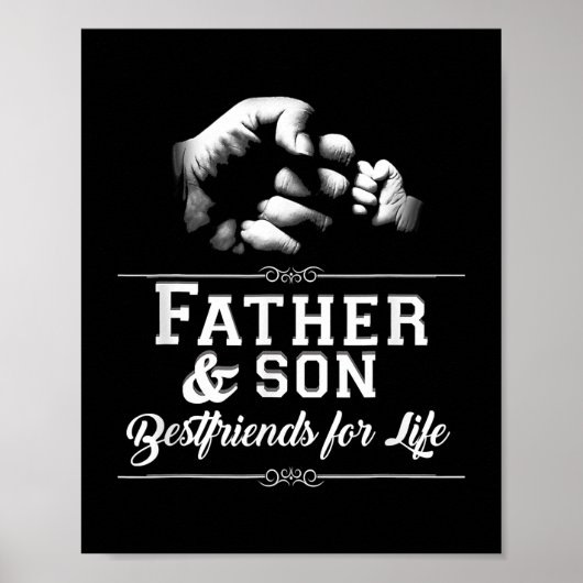 Mens Father Son Friends Fist Bump Vater Vater Poster (Vorne)