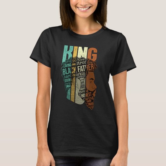 Mens Fathers Day for Dad Strong Black King African T-Shirt (Vorderseite)