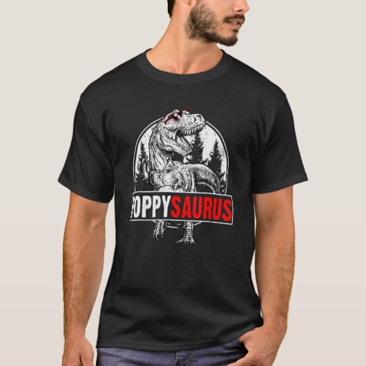 Mens Fathers Day Poppysaurus T Rex Dinosaur Poppy  T-Shirt (Vorderseite)