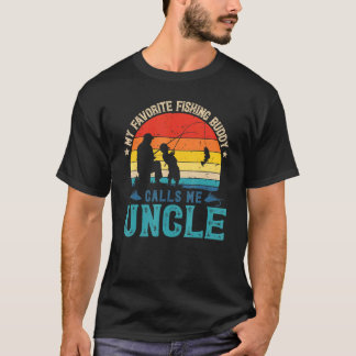 Mens Favorite Fishing Calls Me Uncle Fisherman Sun T-Shirt