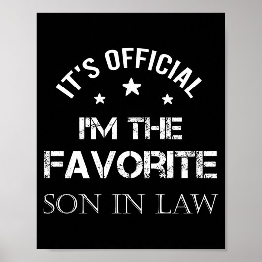 Mens Favorite Son In Law Funny Son In Law Poster (Vorne)