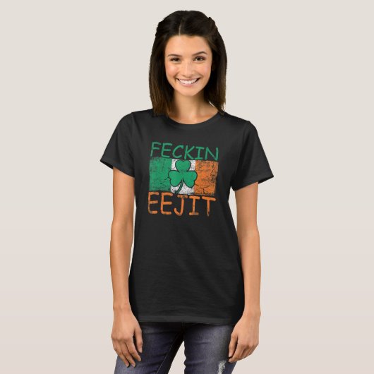 Mens Feckin Eejit Irland Slang Flag Irland T-Shirt (Vorne ganz)