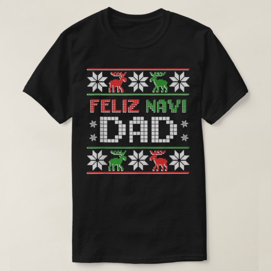 Mens FELIZ NAVI VATER Navidad Funny Christmas Ugly T-Shirt (Design vorne)