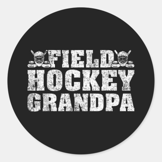 Mens Field Hockey Sports Lover Field Hockey Grandp Runder Aufkleber (Vorderseite)