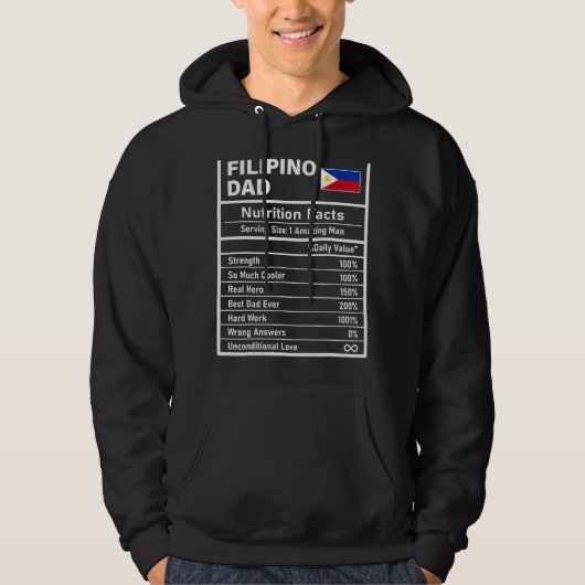 Mens Filipino Vater Ernährung Fakten Vatertag Nat Hoodie (Vorderseite)