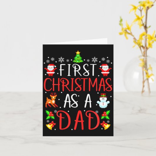 Mens First Christmas As A Dad Cute Xmas New Dad An Karte (Gelbe Blume)