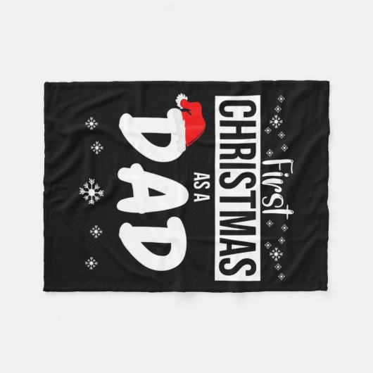 Mens First Christmas As A Dad Funny Xmas New Fathe Fleecedecke (Vorderseite (Horizontal))