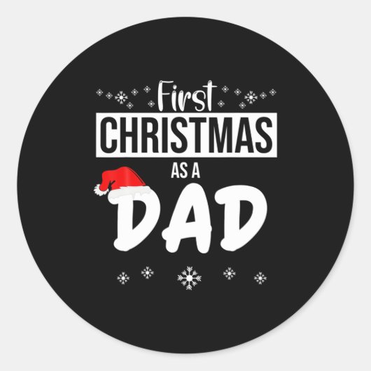 Mens First Christmas As A Dad Funny Xmas New Fathe Runder Aufkleber (Vorderseite)
