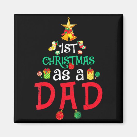 Mens First Christmas As A Dad Xmas New Daddy Anno Magnet (Vorne)