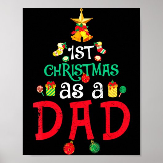 Mens First Christmas As A Dad Xmas New Daddy Anno Poster (Vorne)