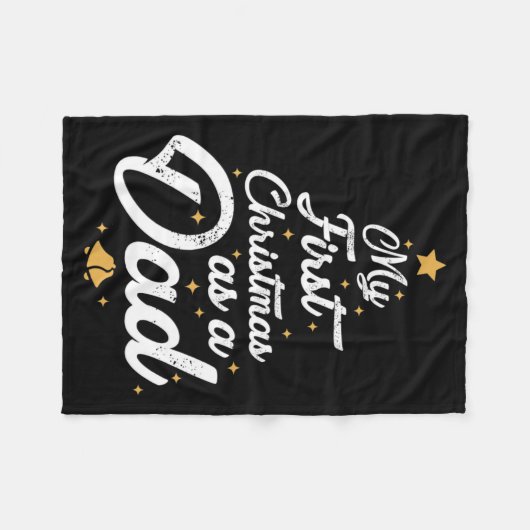 Mens First Christmas As Dad Xmas New Daddy Pajamas Fleecedecke (Vorderseite (Horizontal))