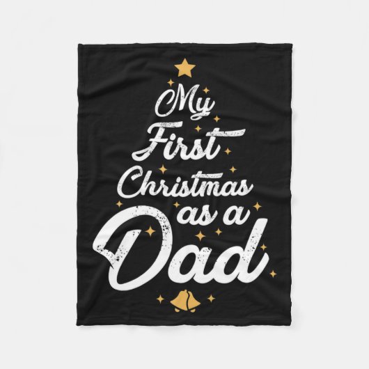 Mens First Christmas As Dad Xmas New Daddy Pajamas Fleecedecke (Vorderseite)