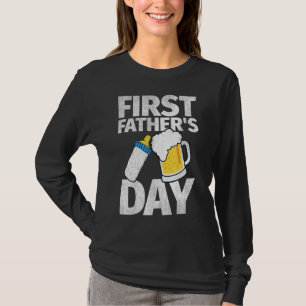Mens First Vatertag Beer Baby Flasche Papa 20 T-Shirt