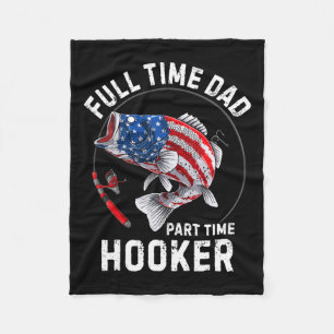 Mens Fischen amerikanische Flagge Vintag Vollzeit  Fleecedecke
