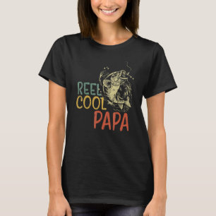 Mens Fischen Vatertag Retro Rollen Cool Papa Da T-Shirt