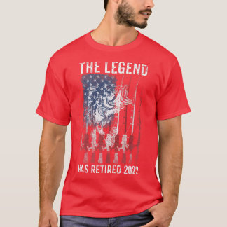 Mens Fishing American Flag Retirement The Legend H T-Shirt