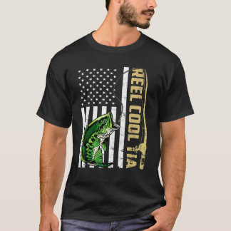 Mens Flag Vintag Reel Cool Step Vater Fathday T-Shirt