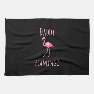 Mens Flamingo Gift Daddy Flamingo Summer Pink Bird Geschirrtuch