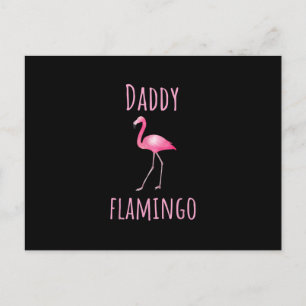 Mens Flamingo Gift Daddy Flamingo Summer Pink Bird Postkarte