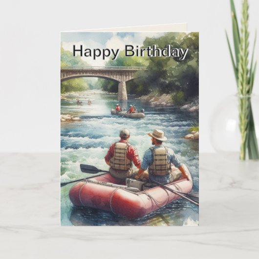 Mens Float River Happy Birthday Karte (Vorderseite)