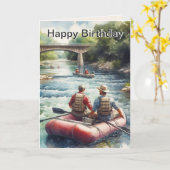 Mens Float River Happy Birthday Karte (Gelbe Blume)