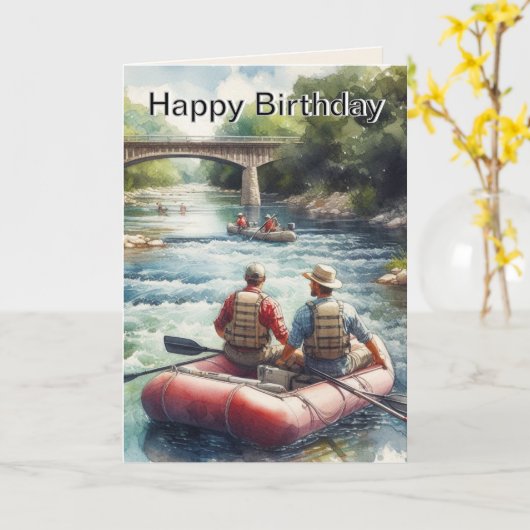 Mens Float River Happy Birthday Karte (Gelbe Blume)