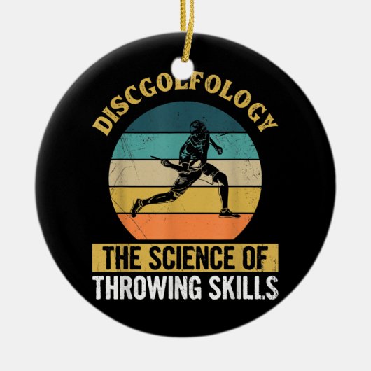 Mens Flying Disk Sport Design für eine Disk Golf Keramik Ornament (Vorne)