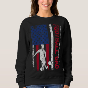 Mens Football Vater American Flag Retro Style Foot Sweatshirt