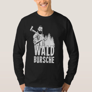 Mens Forest Bursche Woodcut Spruce Moped Forest T-Shirt
